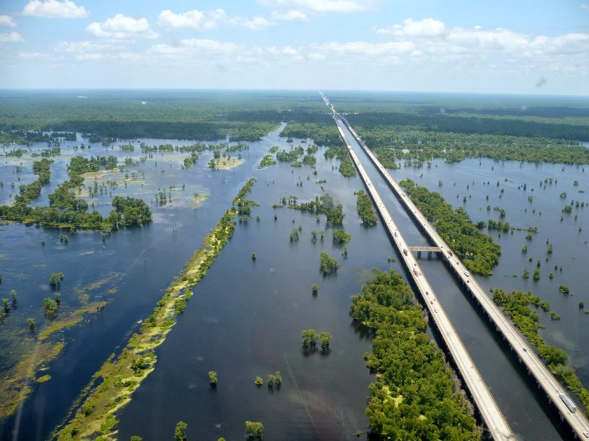 36 km Manchac Swamp Bridge, Louisiana